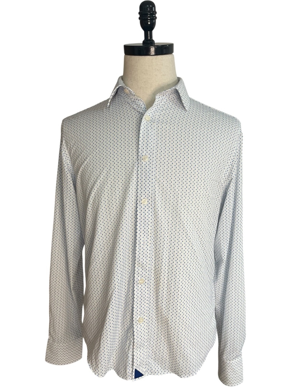 UNTUCKit Mckenzie Performance Slim Fit Button Down Shirt White Blue